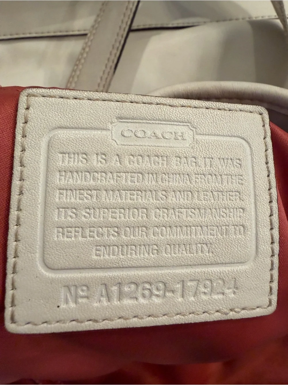 Coach Poppy Pushlock Tote with Front Flap Pocket.